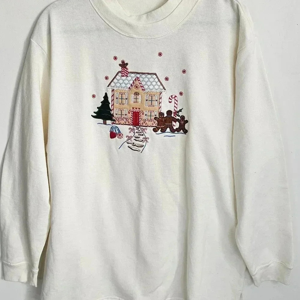Vintage Bobbie Brooks Ivory Xmas Christmas Sweater 22/24 NWT‎